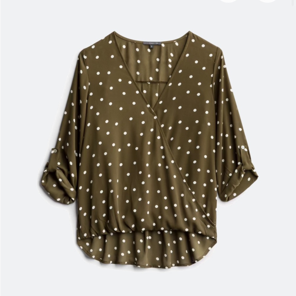 Allan Surplice Rolltab High Low Blouse